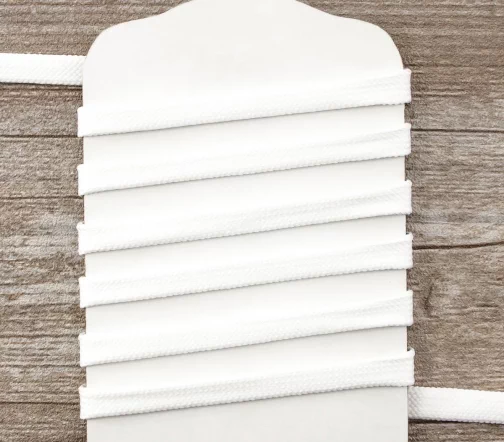 Шнур PEGA плоский, цвет белый, 10 мм