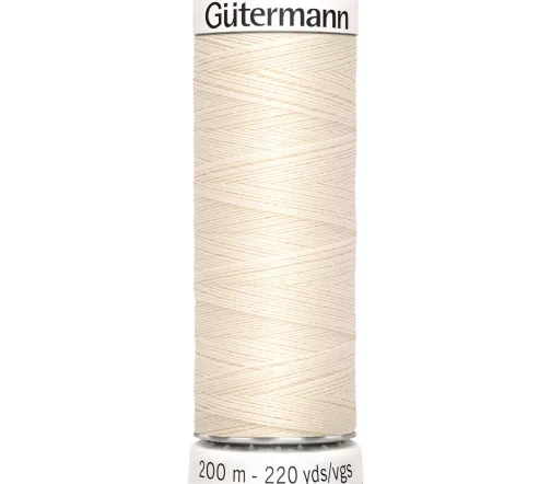 Нить Sew All для всех материалов, 200м, 100% п/э, цвет 802 молочно-бежевый, Gutermann 748277