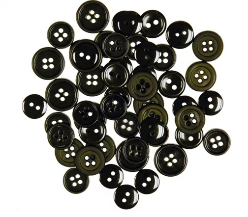 Пуговицы, Favorite Findings "Черные" 12-15 мм, 130 шт