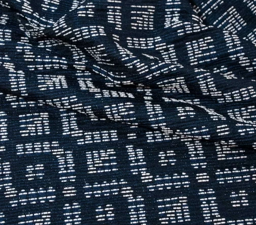 Жаккард, цвет синий, молочные прожилки, 82905-2