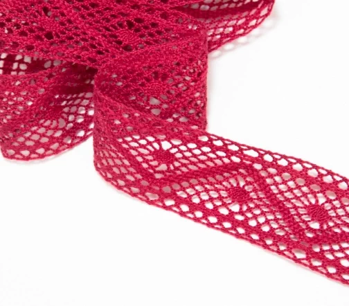 Мерсеризованное кружево IEMESA, ширина 30 мм, цвет бордовый