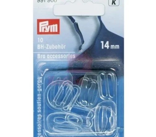 991908 Дополнительные детали для бюстгальтера, пластик, прозрачные, 14 мм, упак./10 шт., Prym