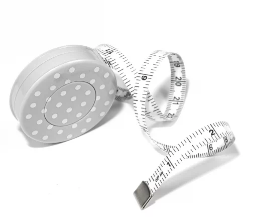 253.MET.POLKA3-2 Сантиметр-рулетка с градацией в дюймах и см 150см/60", шир.8мм, цв.серый, Hemline