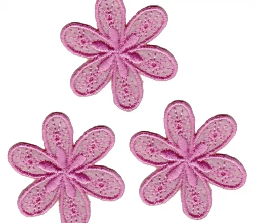 Термоаппликации HKM "Цветочки", 4 см, 3 шт, цвет розовый, арт. 33545