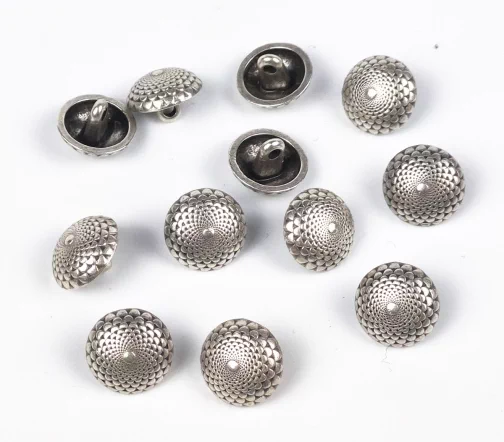 Пуговицы, Union Knopf, "Ампир", на ножке, металл, цвет темный никель, 14 мм