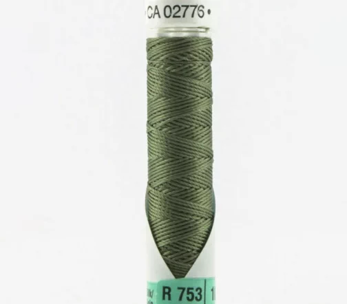 Нить Silk R 753 для фасонных швов, 10м, 100% шелк, цвет 824 зеленый камуфляж, Gutermann 703184