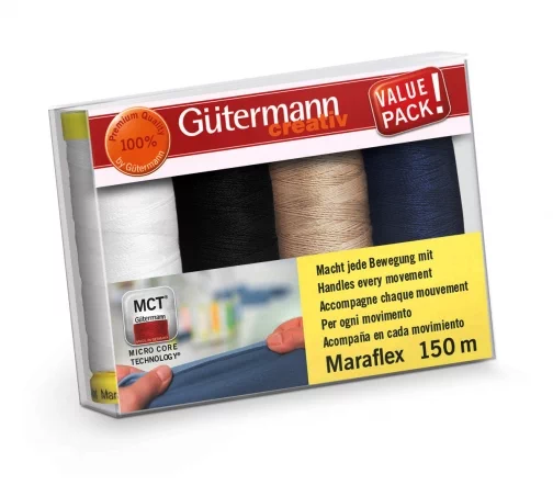 Набор нитей, Maraflex для эластичных материалов, 4 катушки, Gutermann 734529