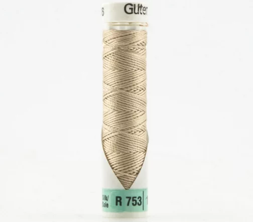 Нить Silk R 753 для фасонных швов, 10м, 100% шелк, цвет 198 св.кремово-розовый, Gutermann 703184