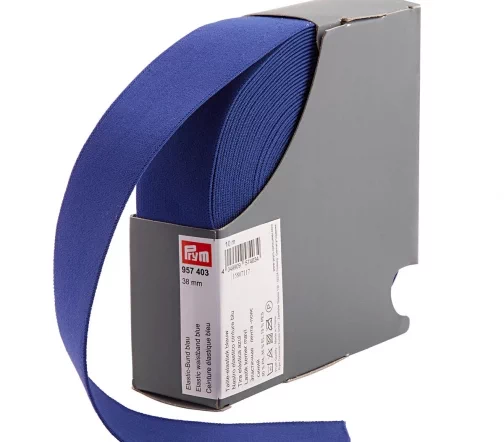 957403 Эластичная лента-пояс 38мм, синий, Prym