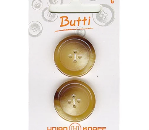 Пуговицы, Union Knopf, 4 отв., пластик, цв. бежевый, 25 мм, 2 шт., 79021