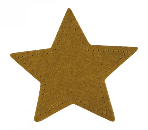 Термоаппликация HKM "Звезда из замши горчичная", 5,0 х 5,0 см, 43178