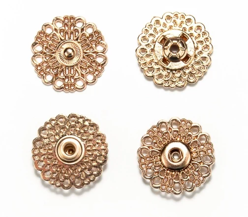 Кнопки ажурные, металл, пришивные, 25 мм, цвет золото, 04-G-25