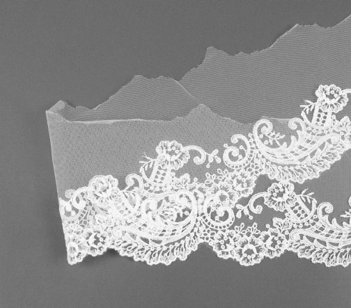 Кружево IEMESA (вышивка на тюле), ширина 9 см, цвет белый