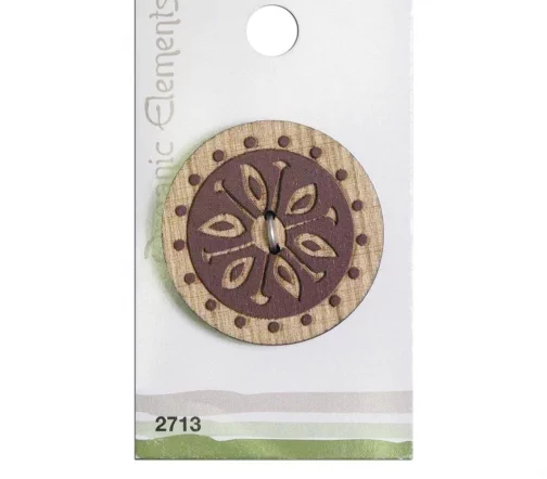Пуговица Organic Elements, 2 отв., 38 мм, дерево, 1 шт.