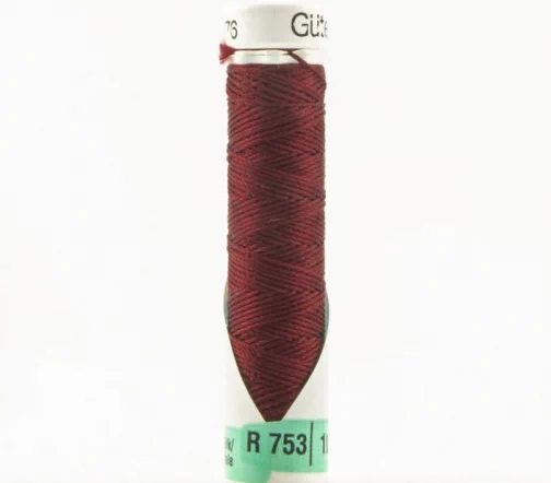 Нить Silk R 753 для фасонных швов, 10м, 100% шелк, цвет 174 красное дерево, Gutermann 703184