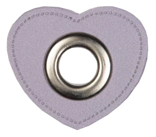 Люверс пришивной на патче HKM "Сердце", 3,5х4см, 2шт., цв. сиреневый, арт. 1202/23