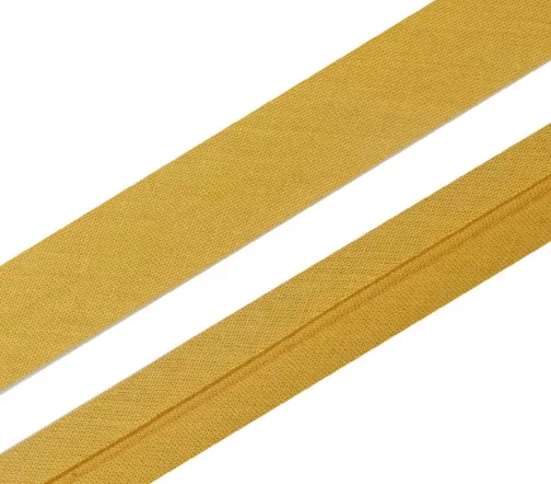 Косая бейка SAFISA, 20мм, хлопок, цвет 037, горчица