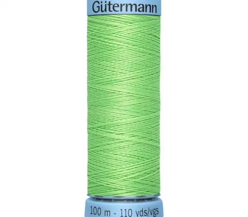 Нить Silk S303 для тонких швов, 100м, 100% шелк, цвет 153 салатовый, Gutermann 744590