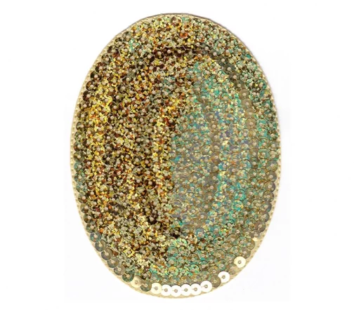 Термоаппликация Marbet "Овал пайетки", 12 х 8,5 см, золото, 565116.B