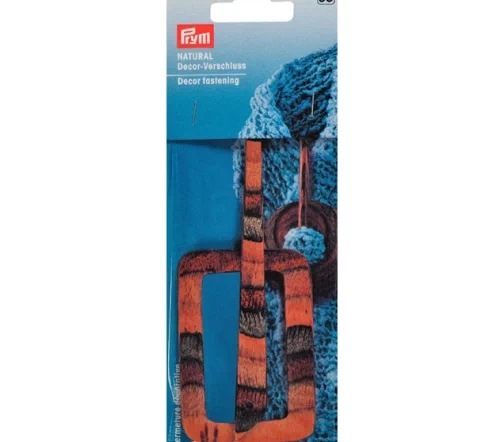 417742 Декоративная застежка прямоугольник, 52 х 76 мм, натур. дерево, Prym