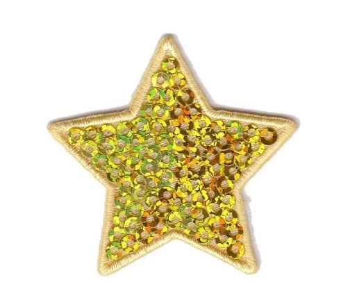 Термоаппликация "Звезда с пайетками желтая малая", 4,3 х 4 см, арт. 569944.C