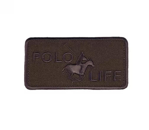 Термоаппликация "Polo Life", 4,5 х 8,8 см, темно-коричневый, арт. 569363.F