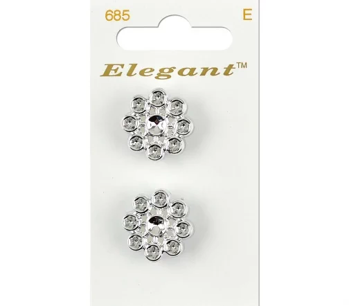 Пуговицы, Elegant, арт. 685 E, на ножке, 19 мм, пластик, 2 шт.
