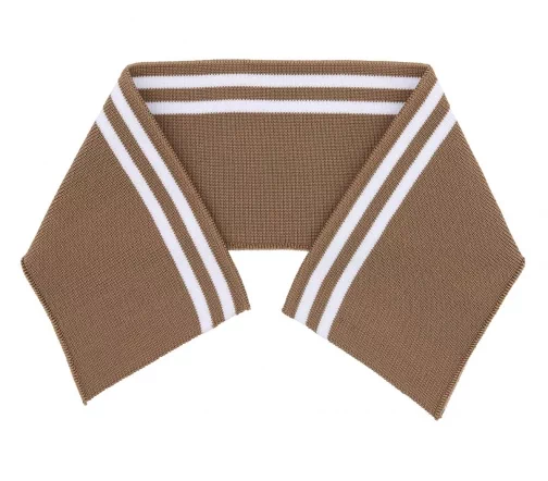 Воротник трикотажный в полоску, 8см*36см, арт. 3AR1193-3, бежевый/белый