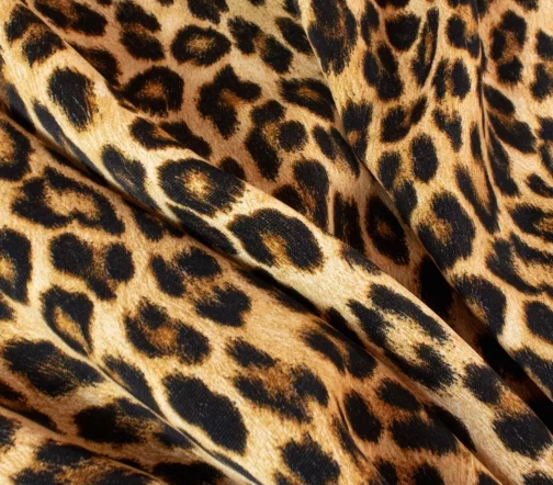 Плательная ткань с леопардовым принтом, фон песочный, 1092116-2
