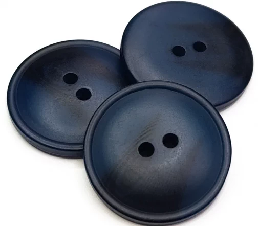 Пуговица DILL, 2 отв., пластик, цвет темно-синий/коричневый, 30 мм