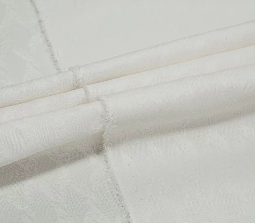 Жаккард хлопковый однотонный, цвет молочный, 01007