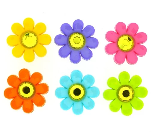 Декоративные пуговицы Dress It Up "Восхитительные маргаритки", 17х17 мм, 6 шт., 7813