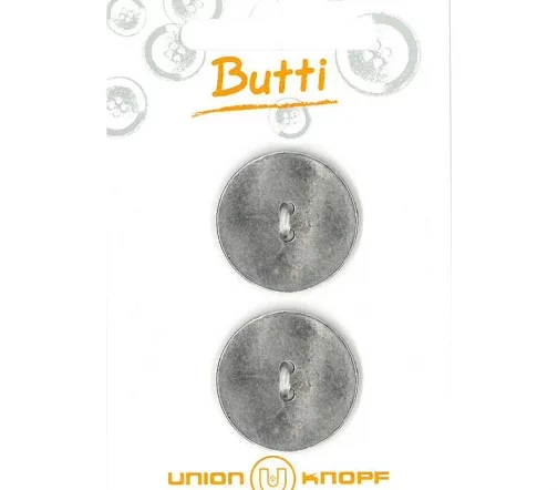 Пуговицы, Union Knopf, 2 отв., металл, цв. серебро, 23 мм, 2 шт., 81172