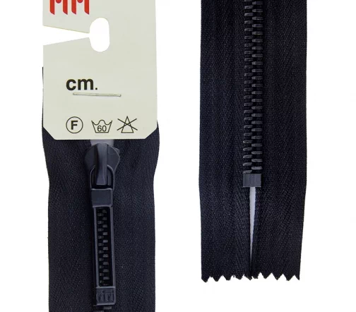 Молния RiRi "Топ" металл неразъёмная, 6мм 18см, подвеска STAB, цепь Bl, цвет 2110, черный