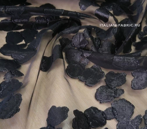 Филькупе "Черные цветы", фон черный, 01856