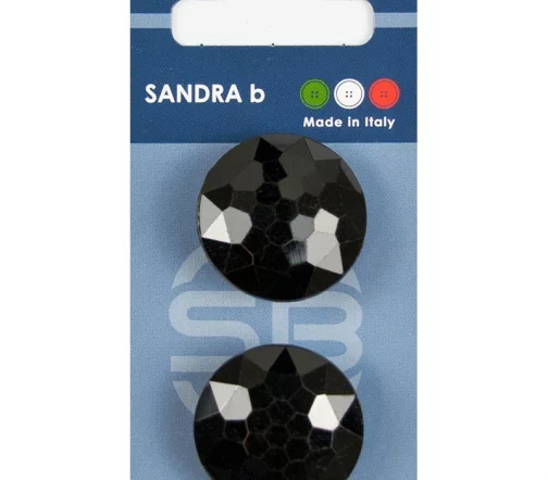 Пуговицы Sandra, на ножке, 28 мм, пластик, 2 шт., черный, CARD164