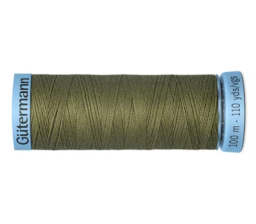 Нить Silk S303 для тонких швов, 100м, 100% шелк, цвет 432 оливково-зеленый, Gutermann 744590