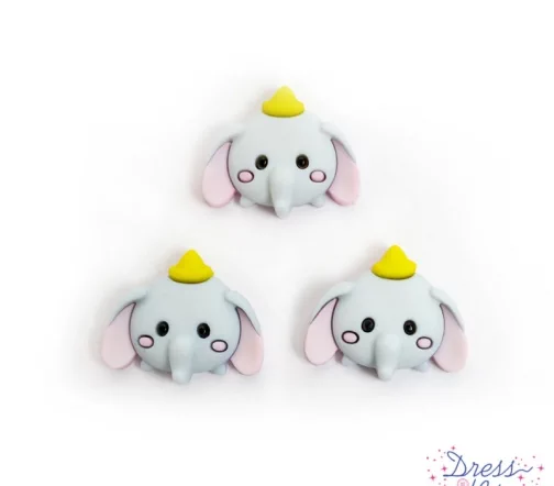 Декоративные пуговицы Dress It Up "Дамбо", 27х23 мм, 3 шт., 12139