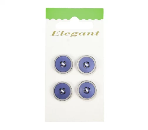 Пуговицы Disboton, 15 мм, 4 отв., пластик, 4 шт., синий