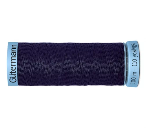 Нить Silk S303 для тонких швов, 100м, 100% шелк, цвет 339 т.чернильно-синий, Gutermann 744590