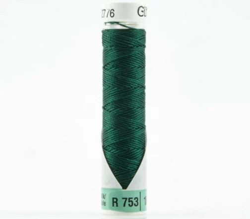 Нить Silk R 753 для фасонных швов, 10м, 100% шелк, цвет 018 т.малахит, Gutermann 703184