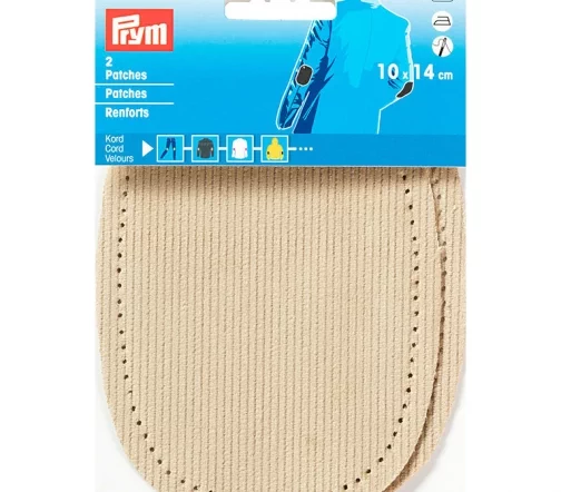 929323 Заплатки термоклеевые, вельвет, 14*11 см, бежевый цв., 2шт., Prym