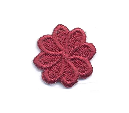 Термоаппликация "Цветок восьмилистник малый", 1,7 х 1,7 см, бордовый, арт. 569204.T
