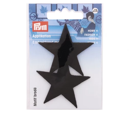 923156 Термоаппликация "Звезды" 4,7 см, черный цв., 2шт., Prym