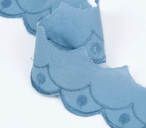 Шитьё IEMESA (вышивка на хлопке), ширина 40 мм, цвет светло-синий