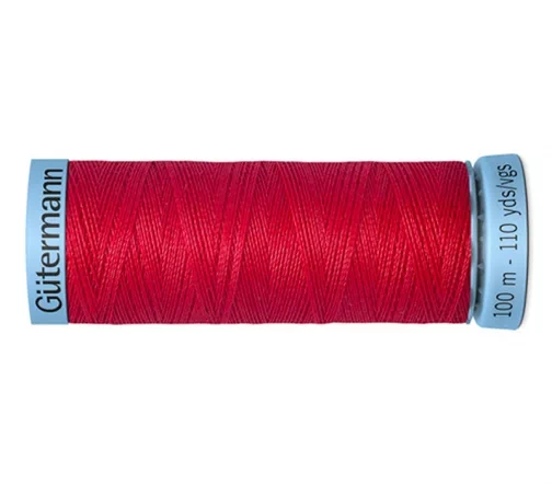 Нить Silk S303 для тонких швов, 100м, 100% шелк, цвет 156 красный, Gutermann 744590