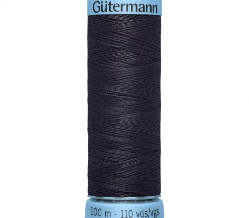 Нить Silk S303 для тонких швов, 100м, 100% шелк, цвет 542 т.серый, Gutermann 744590