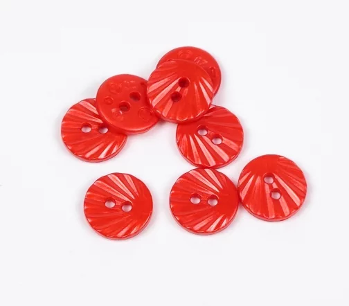 Пуговица DILL, 2 отв., пластик, цвет алый, 13 мм