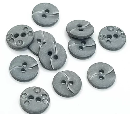 Пуговица DILL, 2 отв., пластик, цвет серый, 13 мм