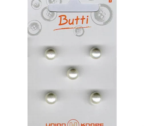 Пуговицы, Union Knopf, на ножке, пластик, цв. белый, 8 мм, 5 шт., 81005